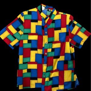 ✨ Vintage Kathy Che color block button up shirt✨